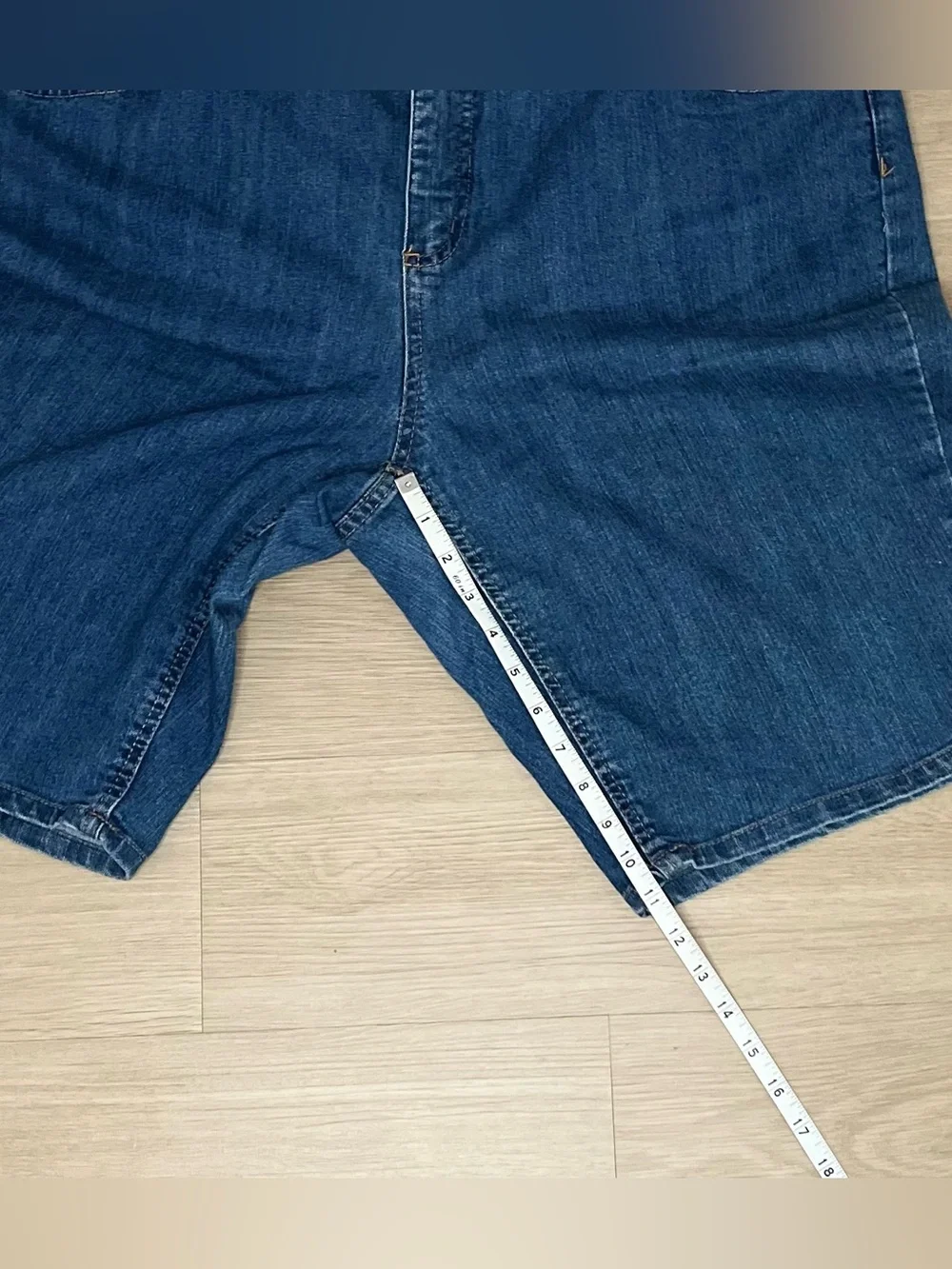 Just My Size Classic Mid-Length Denim Shorts - Blue